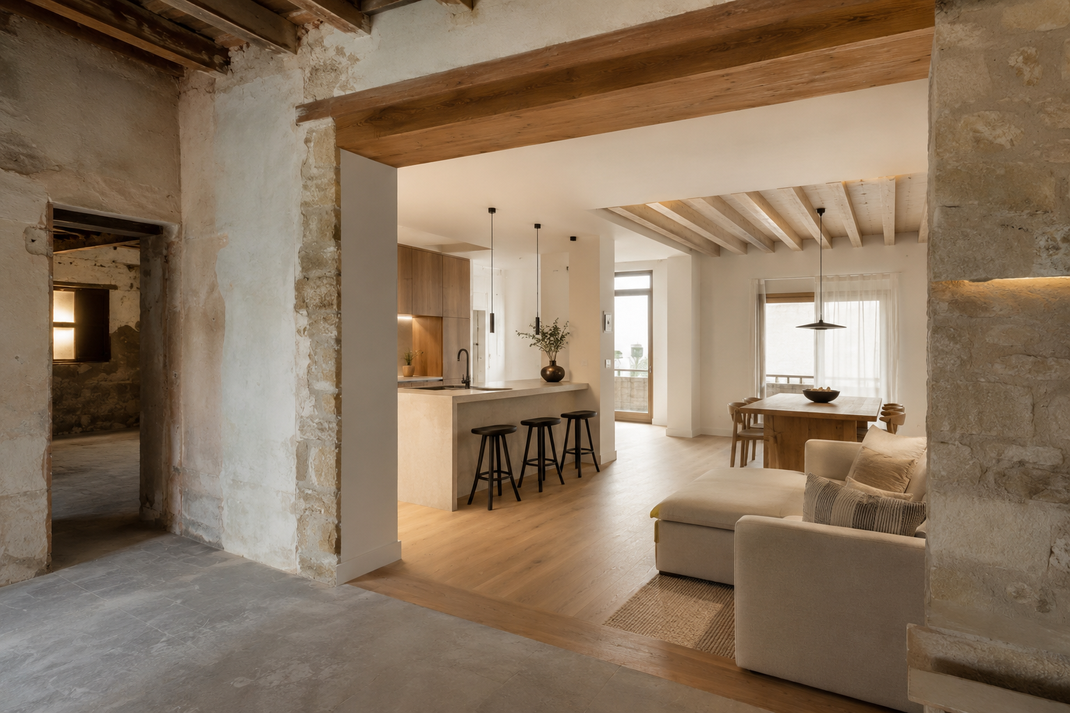 Reforma integral de una vivienda con interior cálido y contemporáneo